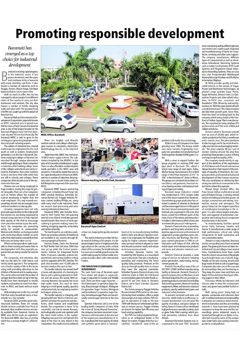 Article In Indian Express regarding Textile Park